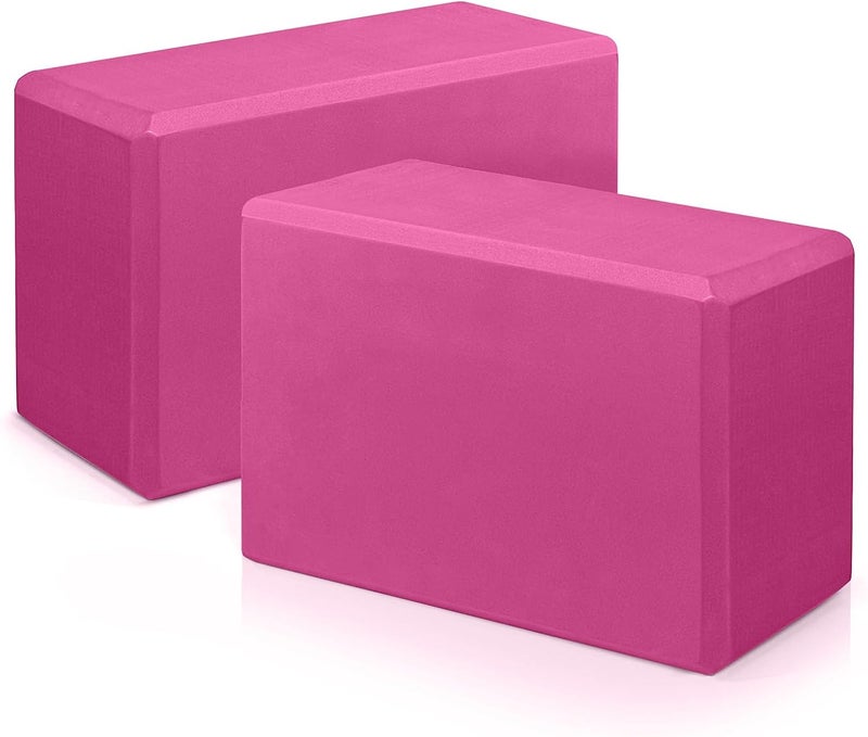 Corsiampoo Yoga Blocks 2 Pack 9x6x3 Inches, Sturdy Foam Yoga Block, Premium EVA, Non Slip High Density for Pilates Meditation, Stretching and Toning - Image 1